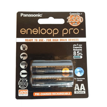 تصویر  باتری قلمی قابل شارژ پاناسونیک مدل Eneloop Pro بسته 2 عددی