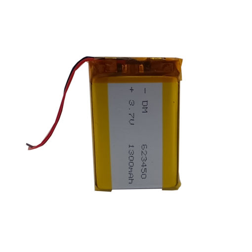 باتری لیتیوم پلیمر 3.7 ولت 1300میلی آمپر 623450