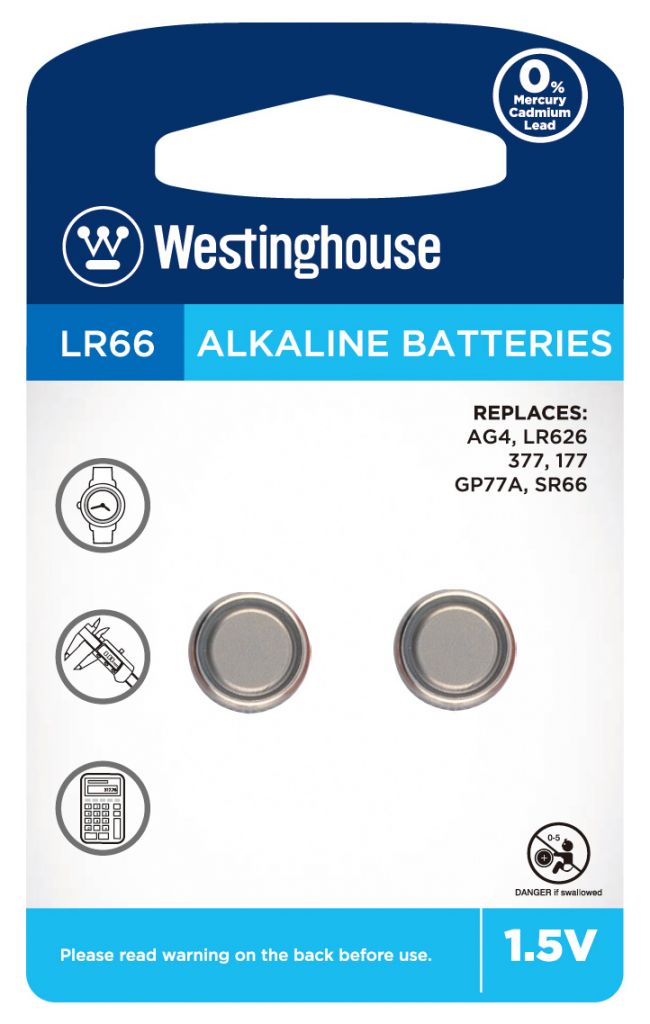 باتری سکه ای AG4 وستینگهاوس LR66