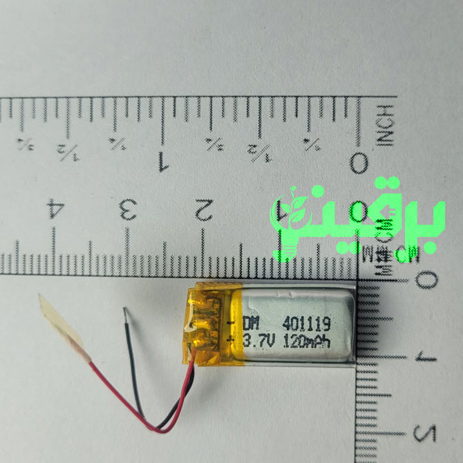 باتری لیتیوم پلیمر 3.7 ولت 120 میلی آمپر 401119