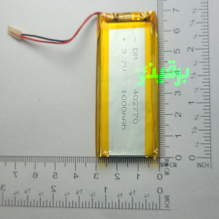 باتری لیتیوم پلیمر 3.7 ولت 1000میلی آمپر 402770