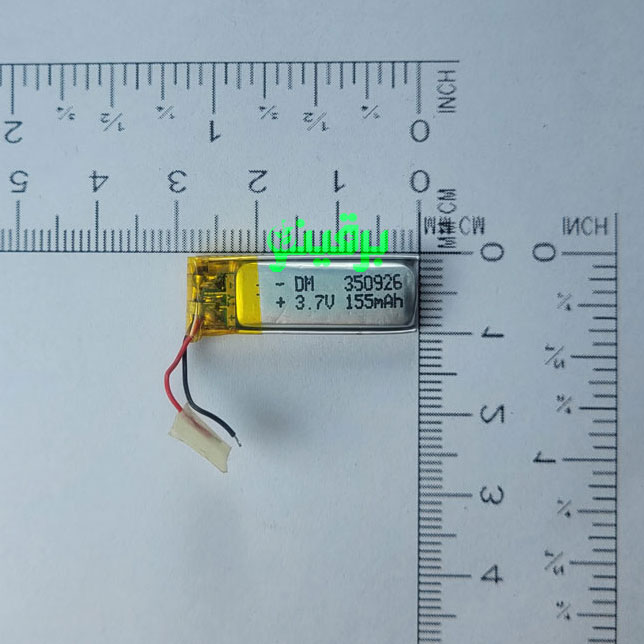 باتری لیتیوم پلیمر 3.7 ولت 155 میلی آمپر 350926