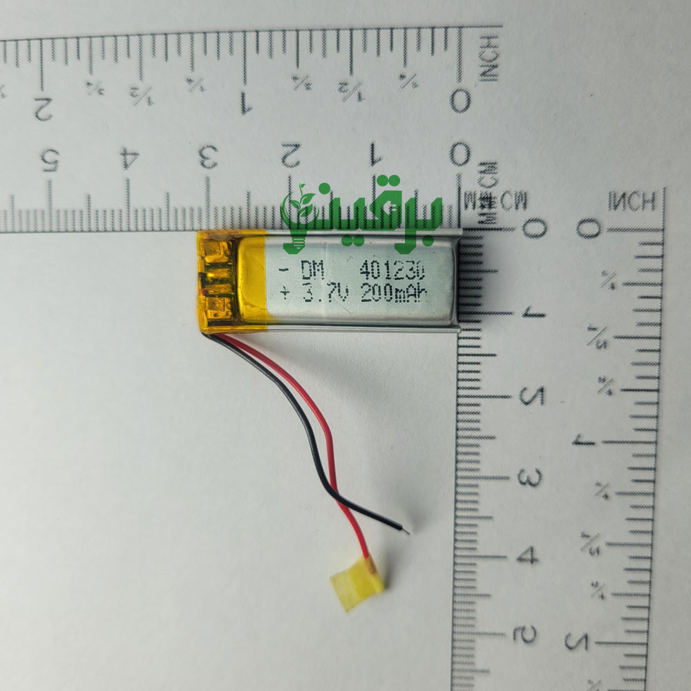 باتری لیتیوم پلیمر 3.7 ولت 200 میلی آمپر 401230