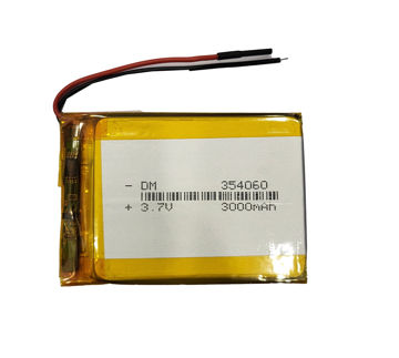 باتری لیتیوم پلیمر 3.7 ولت 3000 میلی آمپر 354060