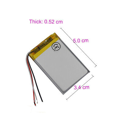 باتری لیتیوم پلیمر 3.7 ولت 1100 میلی آمپر 523450