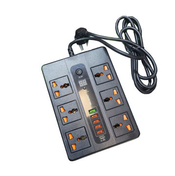 چند راهی برق 6 خانه usb خور تایمر و محافظ دار بلکینگ