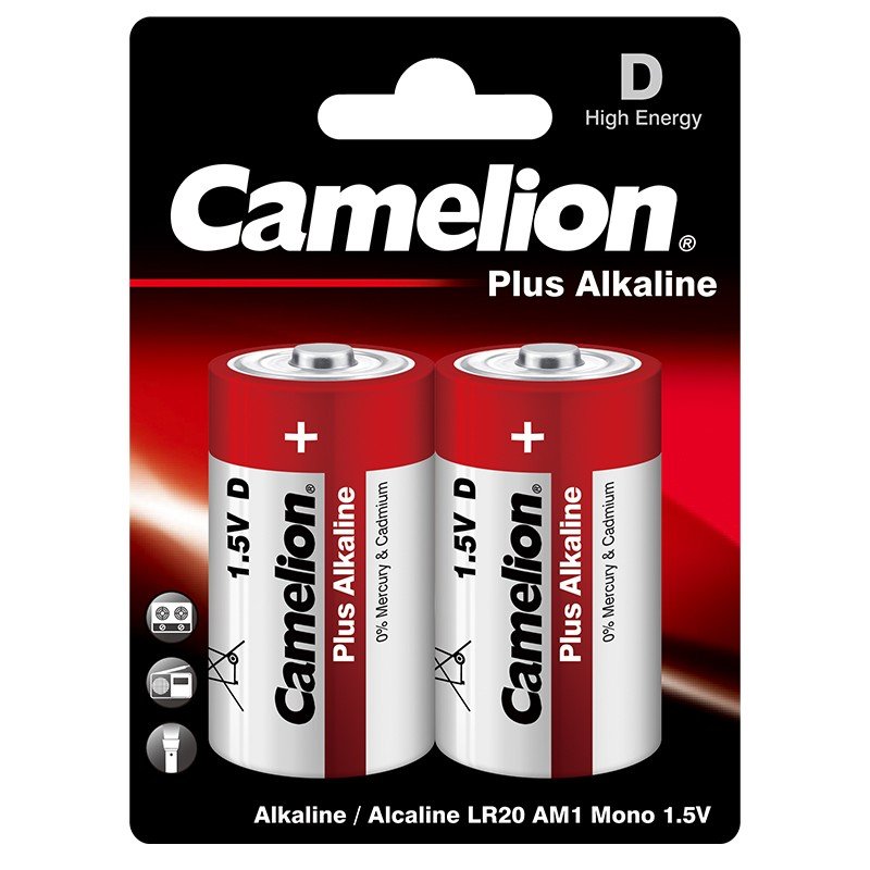 باتری سایز D آلکالاین پلاس کملیون مدل LR20-BP2