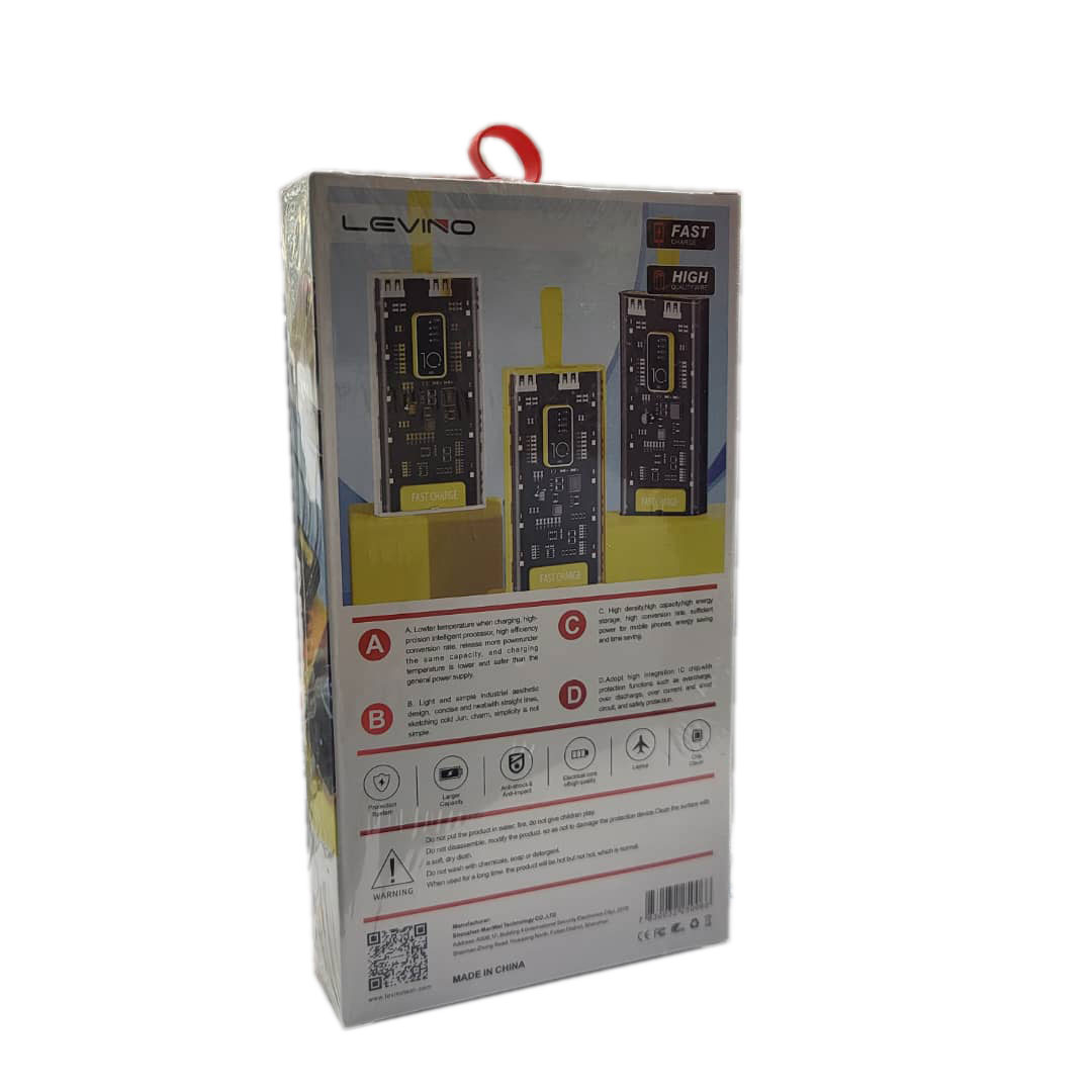 پاوربانک  LEVINO مدل LE-3106 ظرفیت 10000 میلی آمپر ساعت