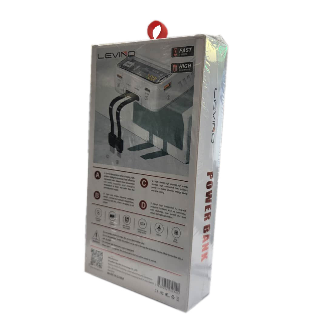 پاوربانک LEVINO مدل LE-3113 ظرفیت 20000 میلی آمپر ساعت