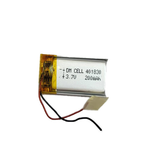 باتری لیتیوم پلیمر 3.7 ولت 200 میلی آمپر 401830