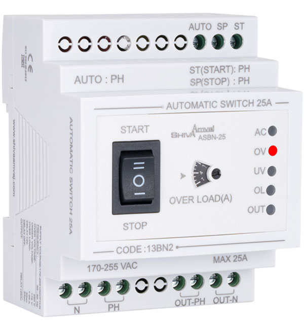 کلید اتوماتیک 25A شیوا امواج مدل ASBN-25