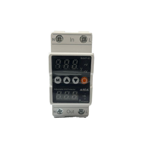 محافظ ولتاژ جریان دیجیتال تک فاز 63 آمپر ASIA مدل LE:63A