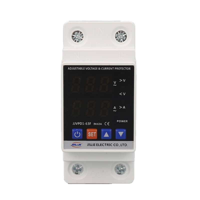 محافظ ولتاژ جریان دیجیتال تک فاز 63 آمپر JIUJI ELECTRIC مدل JJVP1-63F