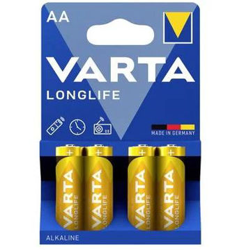 باتری قلمی آلکالاین وارتا مدل لانگ لایف (زرد) پک چهار عددی