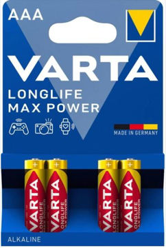 باتری نیم قلمی آلکالاین وارتا مدل مکس پاور (قرمز) پک چهار عددی