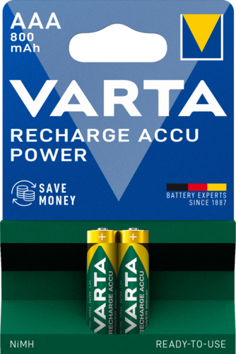 باتری شارژی نیم قلمی وارتا 800 میلی آمپر