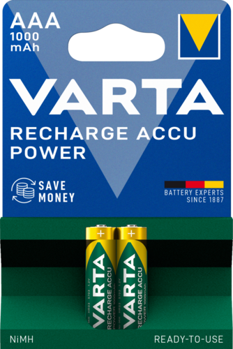 باتری شارژی نیم قلمی وارتا 1000 میلی آمپر