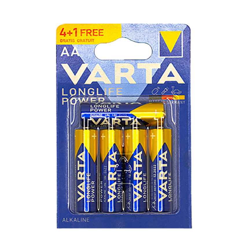 باتری قلمی آلکالاین وارتا مدل لانگ پاور (آبی) پک 1+4 عددی