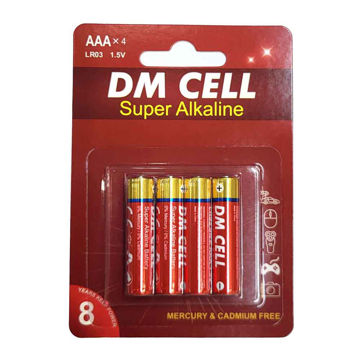 باتری نیم قلمی سوپر آلکالاین DM CELL کارت 4 عددی