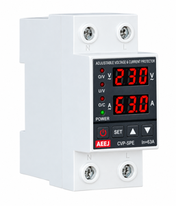 محافظ ولتاژ جریان دیجیتال تکفاز 63 آمپر AEEJ مدل CVP-S 63A